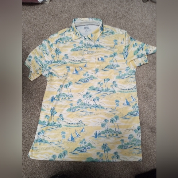 Izod, Men's, Tropical Print, Sun Protection ,Polo, Size Medium - Picture 3 of 3